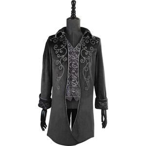 Middeleeuwse Adult Gothic Smoking Kostuum Steampunk Smoking Trenchcoat Voor Mannen
