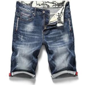 Mannen Stretchy Korte Jeans Casual Slim Fit Elastische Denim Shorts Mannelijke Zomer Kleding