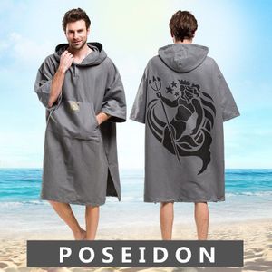 Poseidon Afdrukken Veranderende Gewaad Badhanddoek Outdoor Volwassen Hooded Strandlaken Poncho Badjas Handdoeken Vrouwen Man Badjas Lst