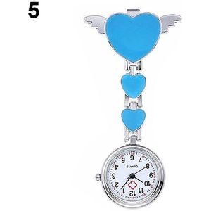 Vrouwelijke Draagbare Vrouwen Rvs Lady Leuke Liefde Hart Quartz Clip-on Fob Broche Klok Verpleegkundige Zakhorloge verpleegster Horloge