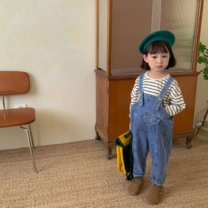 Kinderen Jean Overalls Effen Kleine Meisjes Denim Overalls Herfst Baby Kleding Mode Kinderen Casual Broek Jongens Broek