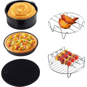 Beste Lucht Friteuse Accessoires Fit Alle Airfryer 3.5QT-5.8QT Bakken Mand Pizza Plaat Grill Pot Keuken Koken Tool voor Party