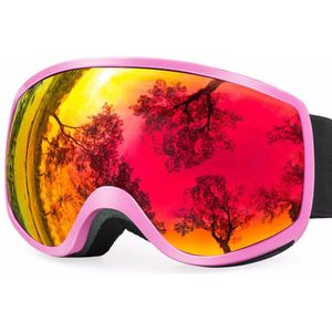 Ski Goggles Kleurrijke Lens Winter Sneeuw Sport Snowboard Goggles Anti-Fog Uv Bescherming Kids Skiën Masker Skiën Bril D30