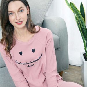 Katoen Gebreide Moederschap Verpleging Nachtkleding Sets Lachend Gezicht Borduurwerk Pyjama Voor Zwangere Vrouwen Zwangerschap Borstvoeding Pyjama
