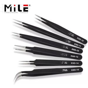 Mijl 6 Stks/set ESD-10,11,12,13,14,15 Precisie Anti Statische Pincet Roestvrijstalen Pincet Voor Bga Werk Reparatie Tool