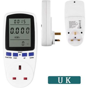 Eu/Uk/Au Plug Ac Power Meter Digitale Voltage Wattmeter Stroomverbruik Watt Energiemeter Elektriciteit Monitoren