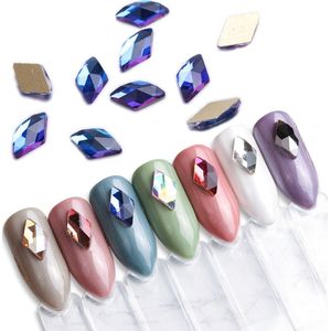 10Pcs Ruit Nail Strass Kristallen Plaksteen Glas Stenen Manicure Nail Art Decoratie Charmes Gem Sieraden Accessoires JI717