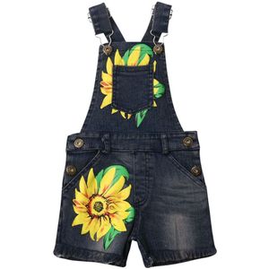 Mode Peuter Kinderen Baby Meisjes Overalls 1-6Y Zomer Kleding Bloemen Denim Romper Bib Broek Outfits