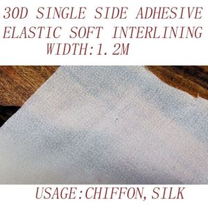 1-10mX120cm30g wit enkelzijdig lijm zachte zijde elastische doek interlining Ijzer op voering voor patchwork chiffon sewingdiy2175