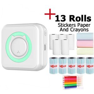 Pocket Thermische Printer Draagbare Mini Draadloos Bt Connect 200Dpi Foto Label Memo Lijst Afdrukken Draadloze Printer Duidelijk