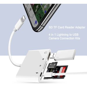 4 In 1 Usb Camera Reader Adapter Otg Kabel Sd Tf Card Camera Connection Kits Voor Iphone 6 7X8 8Plus Voor Ipad Air
