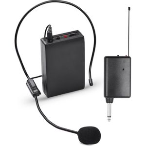 Draagbare Vhf Draadloze Microfoon Systeem Met Headset Microfoon + Bodypack Zender + Mini Receiver Met 6.35Mm Plug Voor Meeting