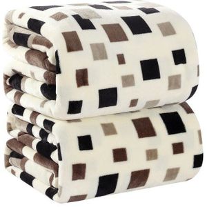 Lrea 4 Maten Home Textiel Vierkante Plaid Europese Stijl Gedrukt Geometrische Chocolate Hand Wassen Een Warm Flanel Deken Op De bed
