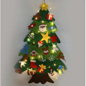 Diy Kerstboom Handgemaakte Vilt Jaar Kids Muur Opknoping Ornamenten Voor Home Decor Party Met Led