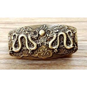 Hoogwaardig koper graveren dragon lederen gesp ring mannen handleiding pin gesp unieke lederen craft accessoires