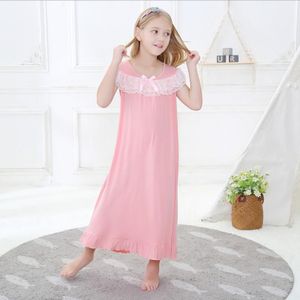 Zomer Mouwloze Prinses Sleepdress Meisjes Modale Comfortabele Pyjama Kids Outfit Kinderen Thuis Kleding 3-12Y Ws1404