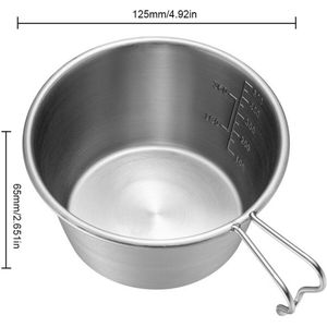 Lixada 250/500Ml Titanium Bowl Cup Voor Outdoor Camping Benodigdheden Wandelen Backpacken Opvouwbare Rvs Kom Servies