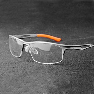 Brilmonturen Voor Mannen Clear Lens Bril Brillen Optische Bijziendheid Prescription Brilmontuur Metalen Half Frame Brillen Mannelijke