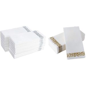 100 Stuks Wegwerp Handdoeken Papier Servet Badkamer Bruiloften Party Hotel Servetten Papier Zacht En Absorberend Airlaid Papier Gast Om