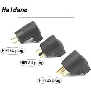 Haldane Pai Hifi 90 Graden Vergulde Eu/Us/Au Stekker Iec Connector Voor Diy Speaker Versterker netsnoer Kabel