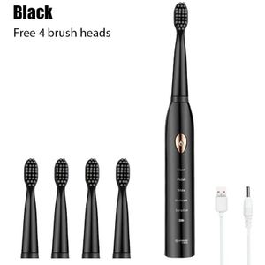 Ultra Sonic Sonic Elektrische Tandenborstel Oplaadbare Tand Borstels Wasbaar Elektronische Whitening Tanden Borstel Volwassen Timer Borstel