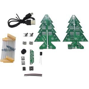 Diy 3D Kerstboom Kit Kerstcadeaus Flash Kleurrijke Led-verlichting Muziek Spelen Zonder Shell