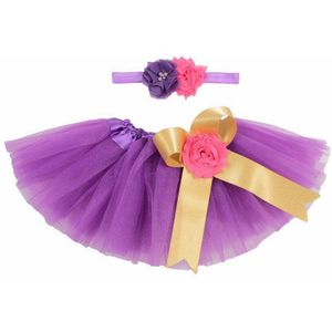 0-2Y Baby Meisje Tutu Rok Tule Kant Bloeiers Luier Cover Pasgeboren Baby Hoofdband Bloem Set Baby Mesh Jurk Outfits 2 stuks