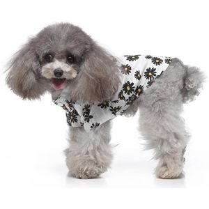 Zomer Bloemenprint Strand Overhemd Hond Kat Casual Pet Travel Blouse