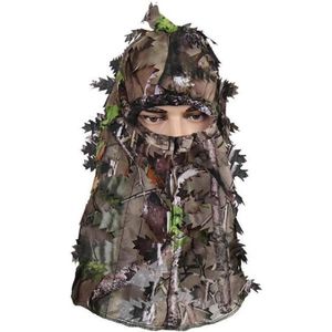 Maple Leaf Patroon Camouflage Ghillie Suits Caps Handschoenen Kap Hoofd Netto Eyehole Opening Sjaal