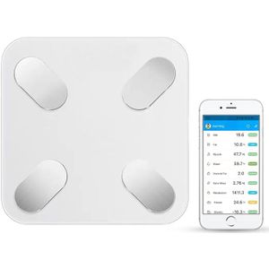 Bluetooth Weegschaal Floor Elektronische Weegschaal Hoge Precisie Weegschalen Led Dispaly Bmi Lichaamsvet Spier Massa Analyzer Wit