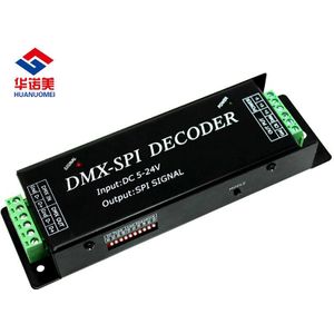Led Dmx Spi Decoder, DMX200 Dmx Spi Decoder; Led Spi Dmx Led Dimmer; DC5 ~ 24V,Output:3 Kanalen, Out Vermogen: 480W; Output: Spi Signaal