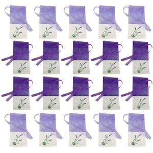 20Pcs Gaas Lavendel Tassen Geur Pouch Lege Zakjes Tas Voor Garderobe Auto (Oude Donker Paars En Oude Licht paars, 10 Van Elk)