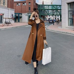 Trenchcoat Voor Vrouwen Mid-Lengte Windjack Vrouwelijke Herfst Koreaanse Kleding Double-Breasted Slim Dikke Jas vintage