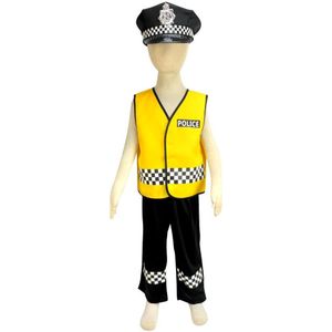 Fancy Dress Outfit Voor 3-9 Jaar Kinderen Bezetting Politie Kostuum Verkeerspolitie Vest & Cap Kostuum