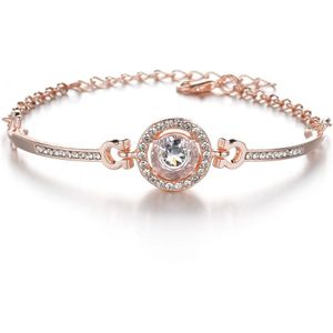 MissCyCy Heart Crystal Armbanden voor Vrouwen Luxe Rose Goud Kleur Armbanden & Bangles Bruids Bruiloft Sieraden