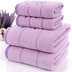 3 Stks/set Luxe Lavendel 100% Katoen Paars Witte Handdoek Set Toalhas 1Pc Handdoek Handdoek Bad Badkamer De 2pc Gezicht Banho