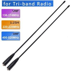 Abbree Tri-Band 144/222/435Mhz Sma-Female Antenne Voor Baofeng BF-R3, UV-S9, UV-82T, UV-5RX3 Btech UV-5X3 Walkie Talkie