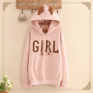 Womens Cartoon Oversized Herfst Hoodie 3D Herten Hoed Raglan Katoen Wit Sweatshirt Mode Toevallige Sportwear Shirt