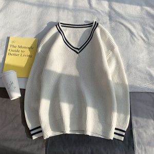 Truien Mannen Truien V-hals Preppy Stijl Koppels Alle-Wedstrijd Losse Chic Stijlvol Tieners Herfst Winter Leisure Ins Mode Retro bf