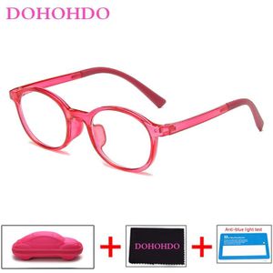 Dohohdo Baby Anti-Blauw Licht Brilmontuur Rood Roze Groen Frame Kinderen Goggle Vlakte Bril Kids Brillen eyewear