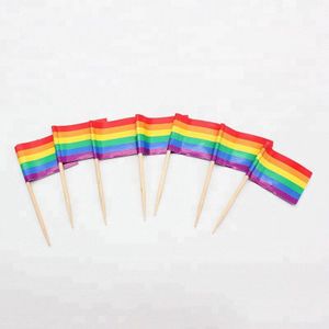 500 pcs Rainbow Vlag Tandenstokers Vlag Picks Voorgerecht Tandenstokers Fruit Sticks voor Cocktail Party