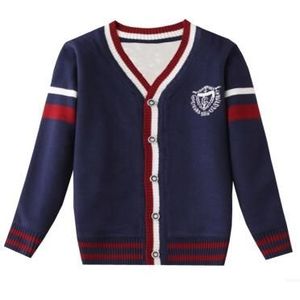 Jongens Vesten Kinderen Herfst Shirt Kinderen Truien V-hals Lange Mouwen Jassen Kinderen Bovenkleding Kinderkleding 3-12Y