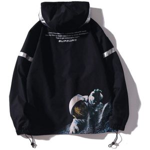 Heren Capuchon Windjack Ruimtevaarder Ruimte Lopen Harakuju Streetwear Hoodie Hip Hop Hooded Track Jas Rits Jas Uitloper