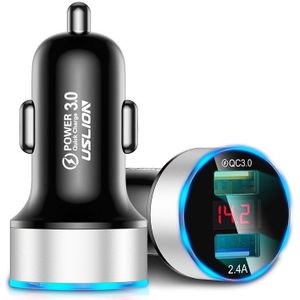 Uslion 3A Mini Dual Usb Car Charger Voor Iphone 11 Xs Max Usb Snelle Auto Opladen Mobiele Telefoon Oplader Adapter voor Samsung Xiaomi