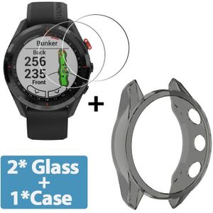 2 + 1 Protector Case + Screen Protector Voor Garmin Aanpak S62 Smart Watch Soft Tpu Beschermhoes Shell Gehard Glas film