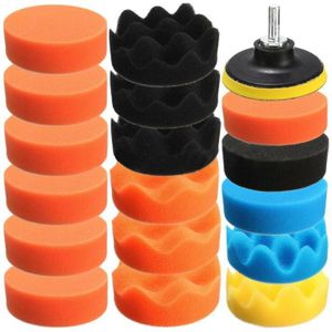 19 Stks/set 3 Inch 80 Mm Sponge Buffing Polijsten Pad Kit Voor Auto Polijstmachine En