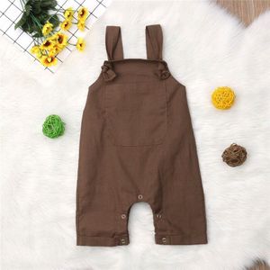 0-18M Pasgeboren Baby Baby Boy Meisje Romper Vintage Jumpsuit Mouwloze Overalls Peuter Baby Kleding Herfst Lente
