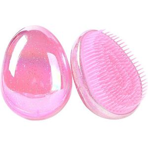 1Pc 5 Kleur Tangle Hair Brush Ei Ronde Vorm Zachte Haarborstel Detangling Hair Brush Hair Styling Kappers Kam Styling gereedschap