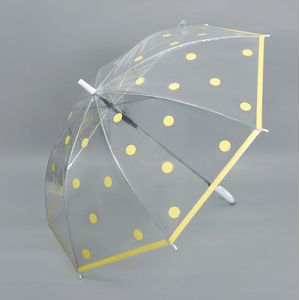 Transparant Rechte Handvat Paraplu Lange Steel Haak Boutique Student Afdrukken Groene UmbrellaA793