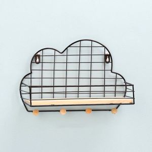 Decoratieve Wandplank Ijzer Hout Plank Wall Mounted Rack Cloud Vorm Planken Houder Diy Nordic Kinderkamer Boerderij Decor